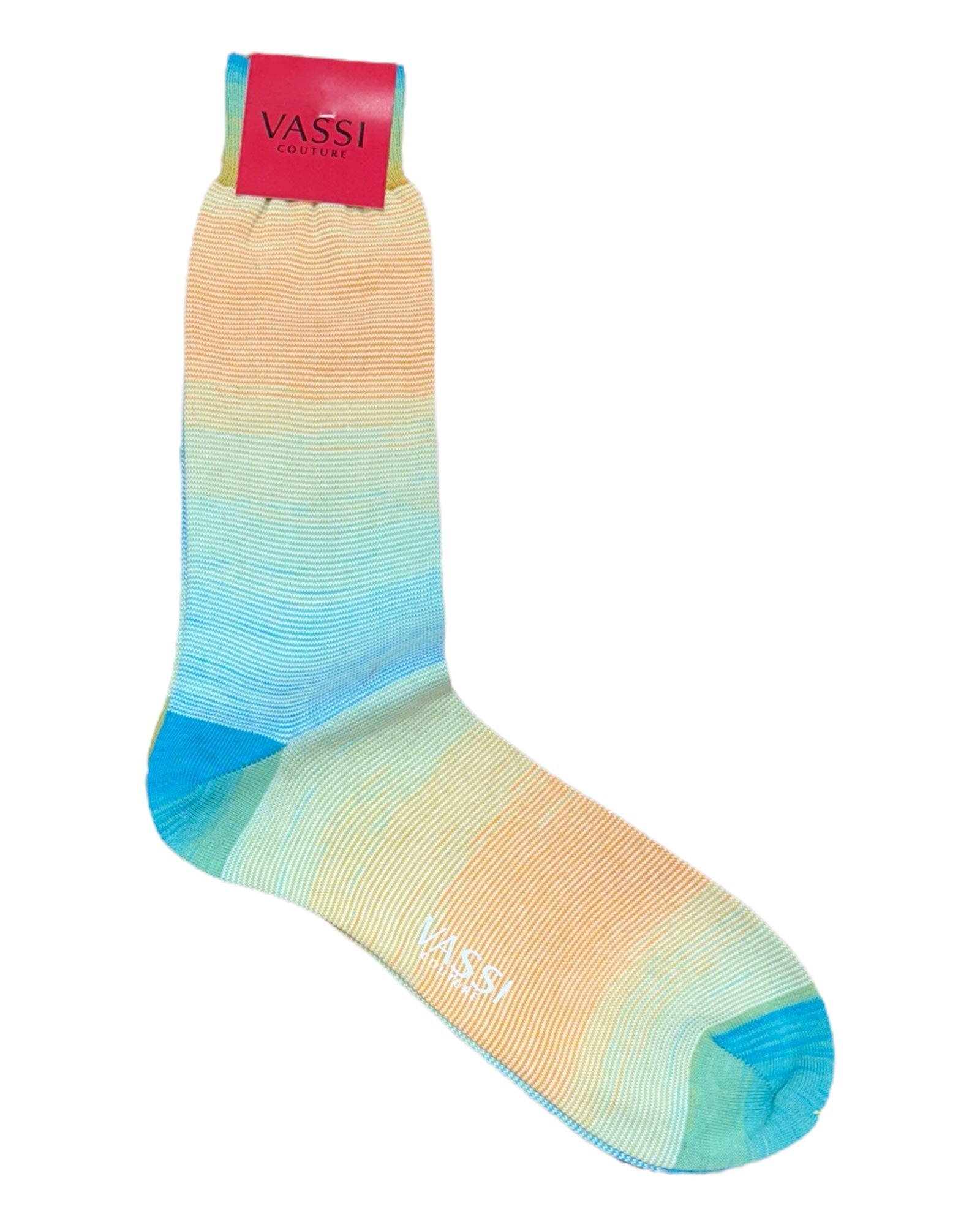 Coral Reef Cotton Socks - Turquoise/Mustard SocksM