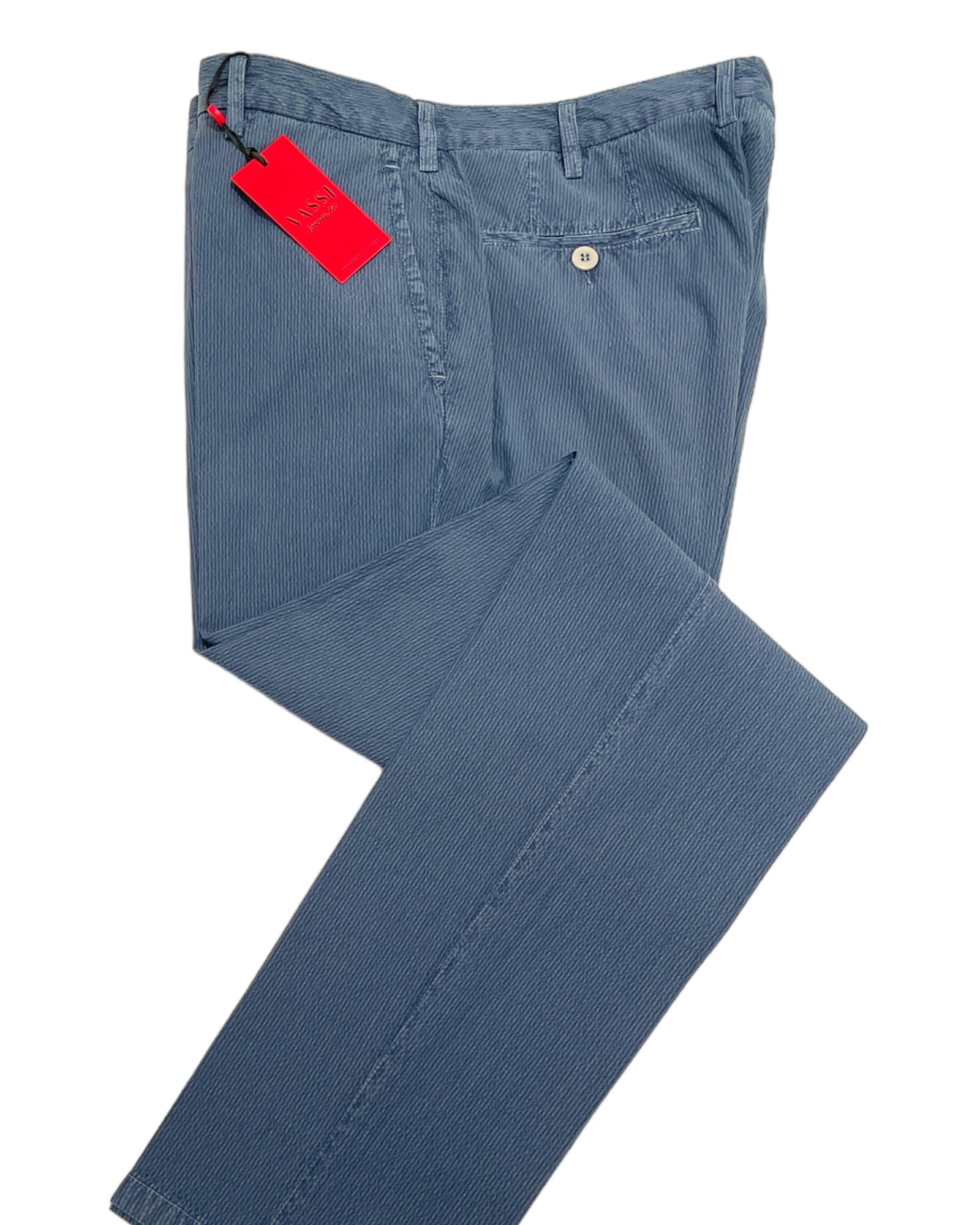 Cotton Seersucker Stretch Chino - Blue Steel CASUAL PANTS50 EU