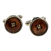 Cufflinks with Real Coloured Mother - of - Pearl Buttons - Brown Cufflinks
