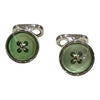 Cufflinks with Real Coloured Mother - of - Pearl Buttons - Green Cufflinks