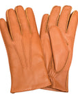 Deerskin Glove 3Point Hand Stitch with Mink Lining - Cork/Brown Glove8 1/2