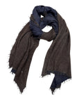 DEGRADÈ SCARF IN PURE CASHMERE - Blue/Brown SCARVES