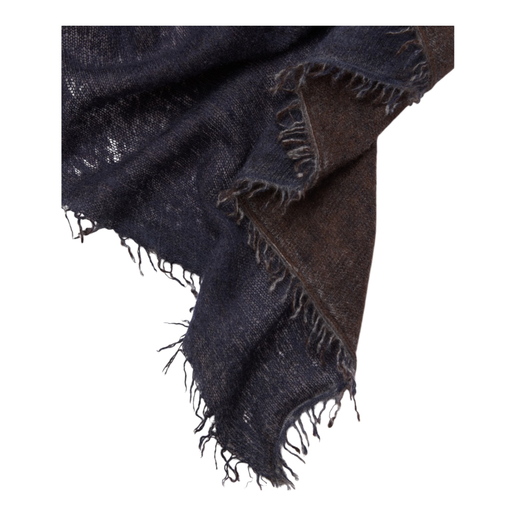 DEGRADÈ SCARF IN PURE CASHMERE - Blue/Brown SCARVES