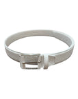 Double - Face Bull Embossed Calf Leather Belt - White BELTS44