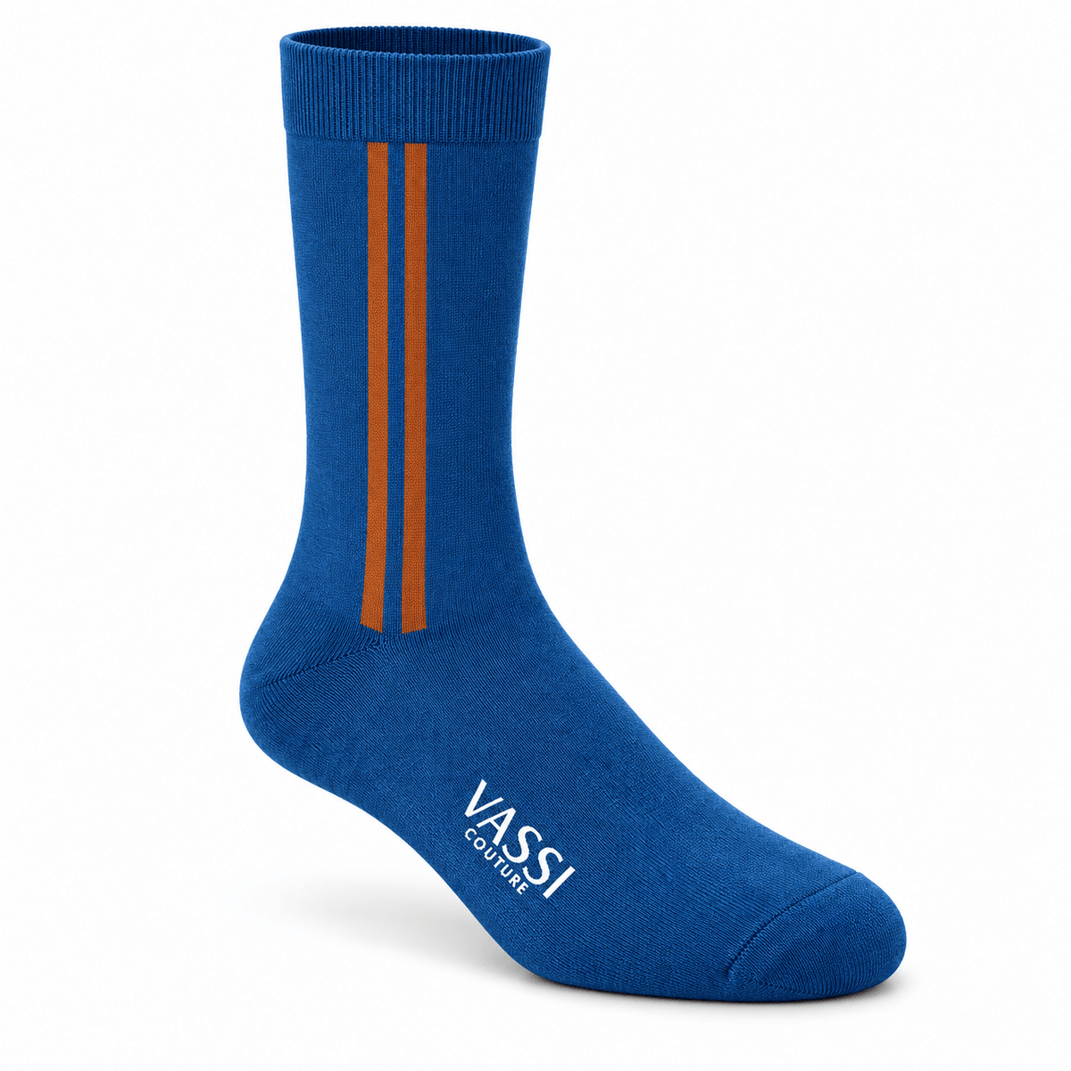 Double Striped Comfort-Socks - Blue-Rust Socks