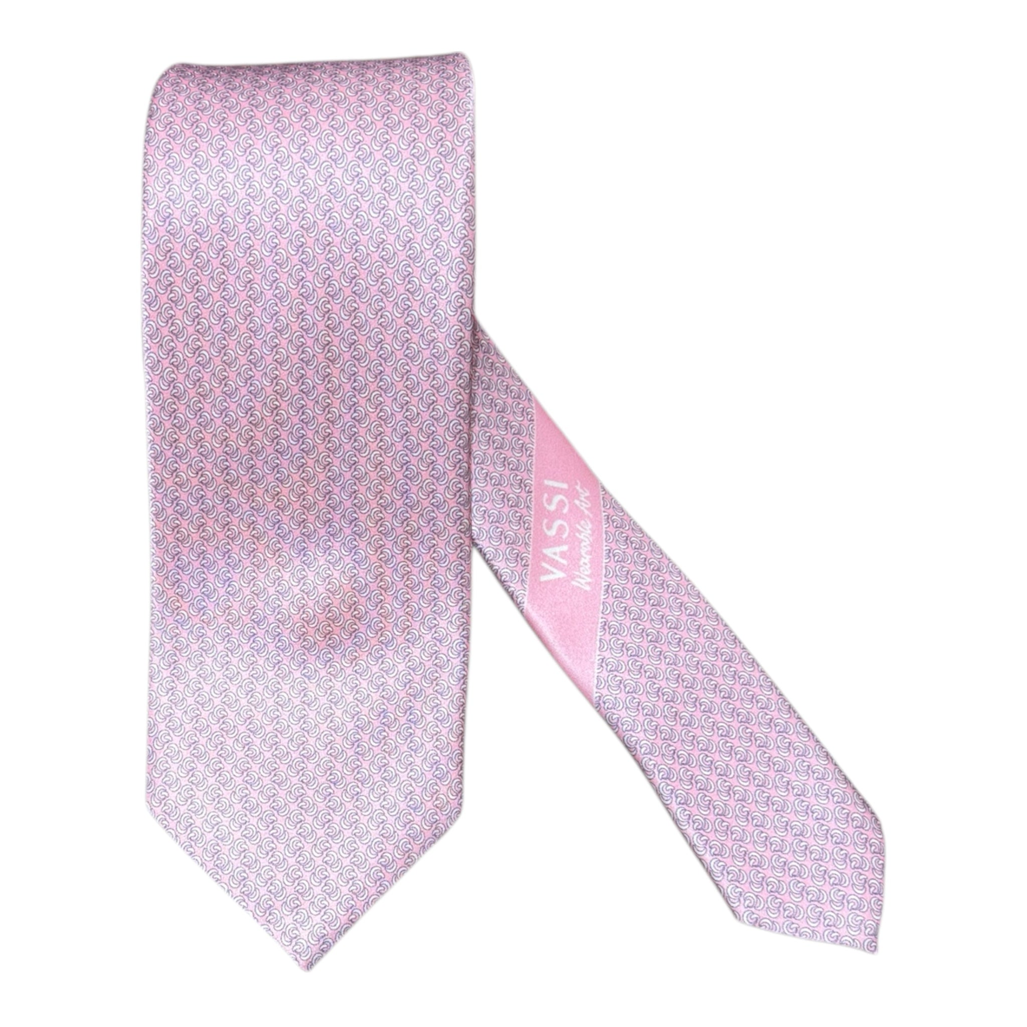 Dusty Pink Wave Pattern Seven Fold Tie TIES