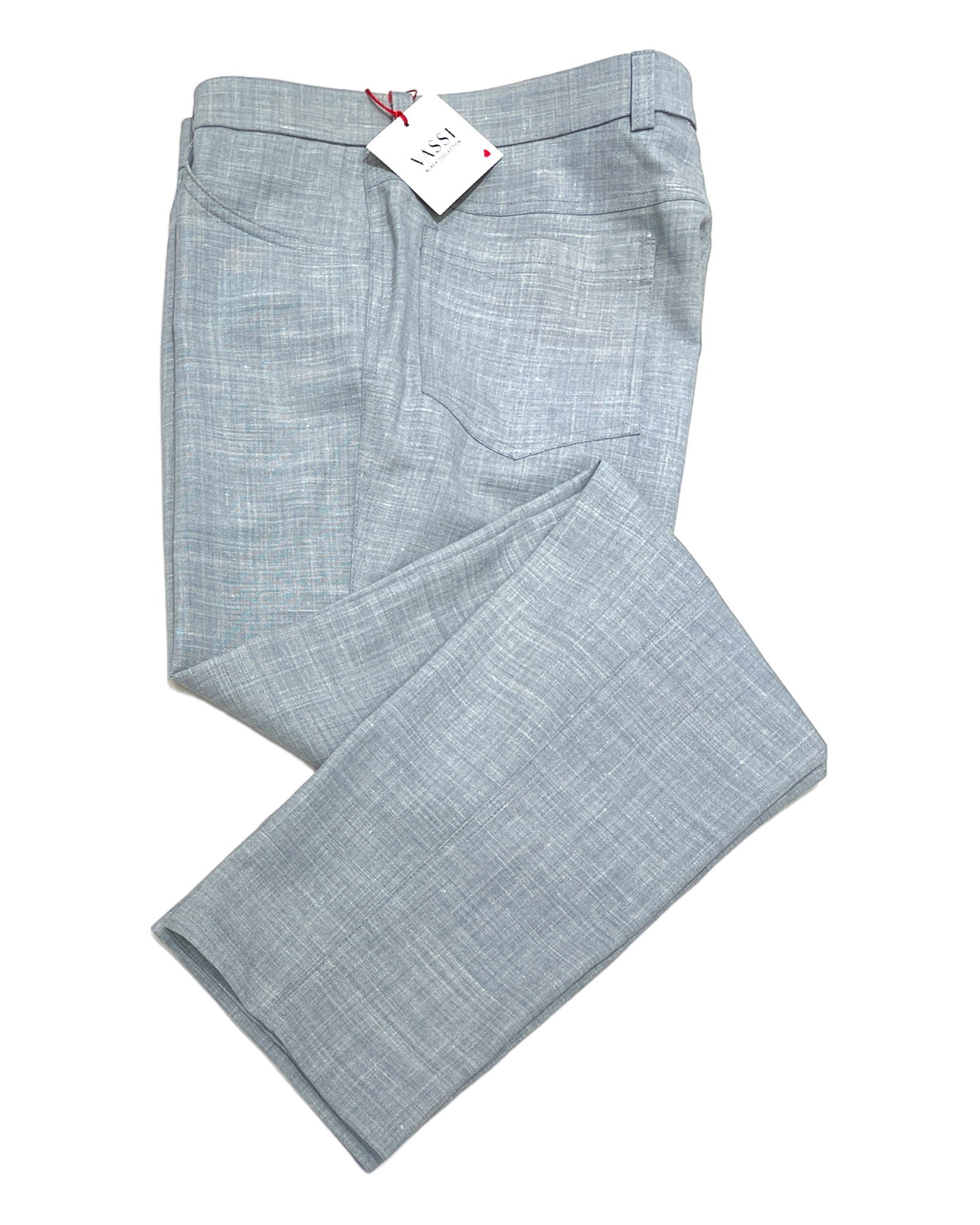 Easy Care Linen 5-Pocket Pants in Light Grey CASUAL PANTS32