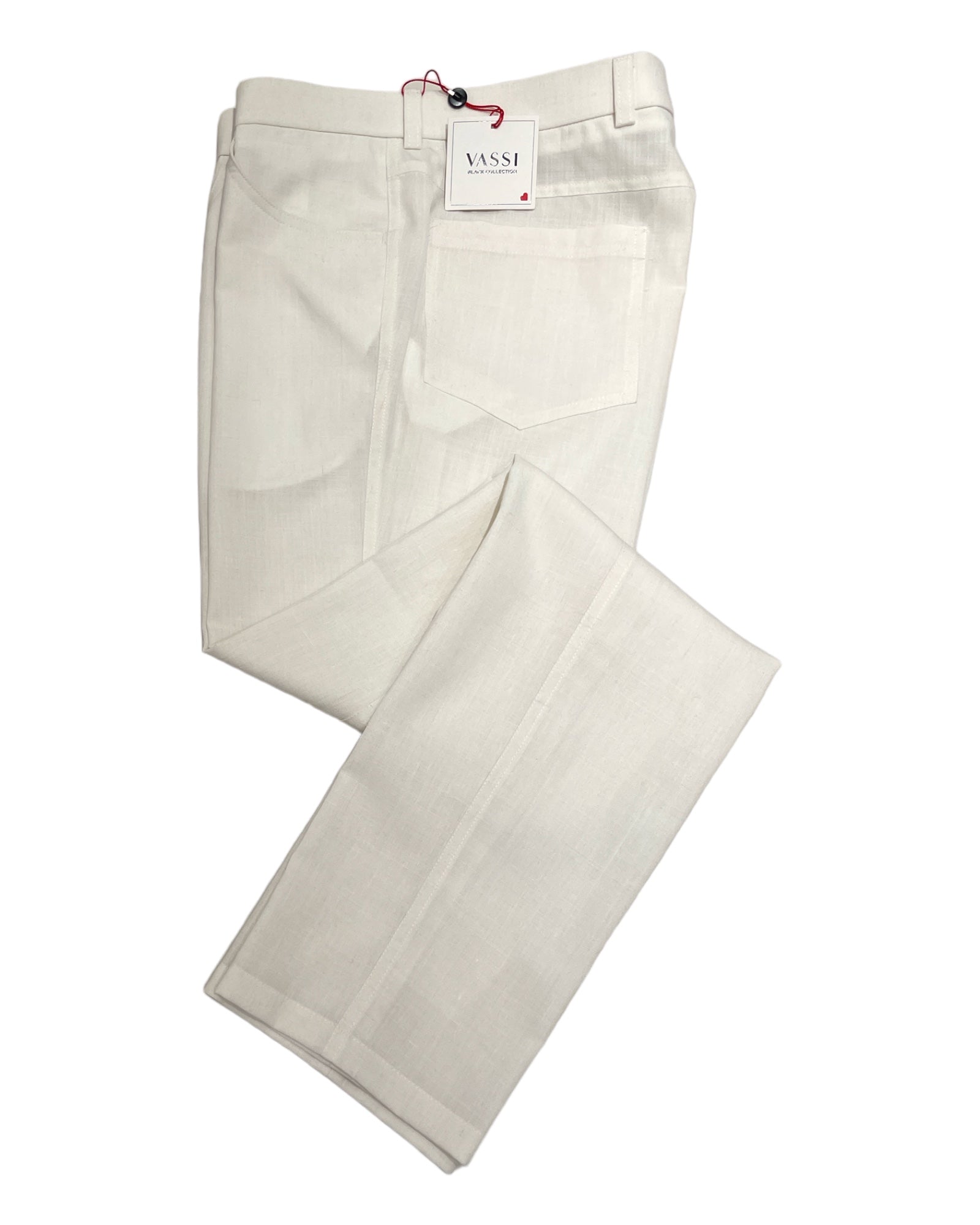 Easy Care Linen 5-Pocket Pants in White CASUAL PANTS32
