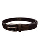 Elastic Braided Belt with Hand Covered Leather Buckle - Chocolate BELTS34