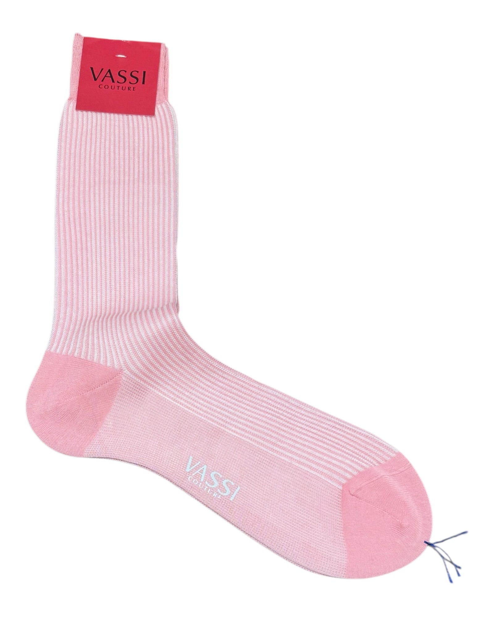 Extra - fine Horizontal Pintriped Cotton Socks SocksPink