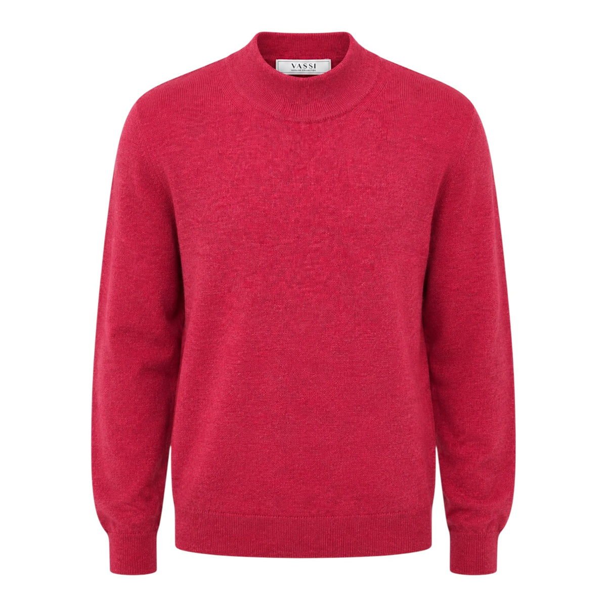 Extra Fine Merino Wool Mock Neck - Deep Fuchsia Melange SWEATERS50 EU