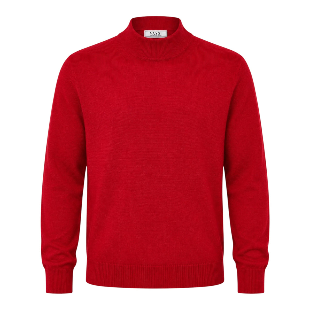 Extra Fine Merino Wool Mock Neck - Red SWEATERS48 EU