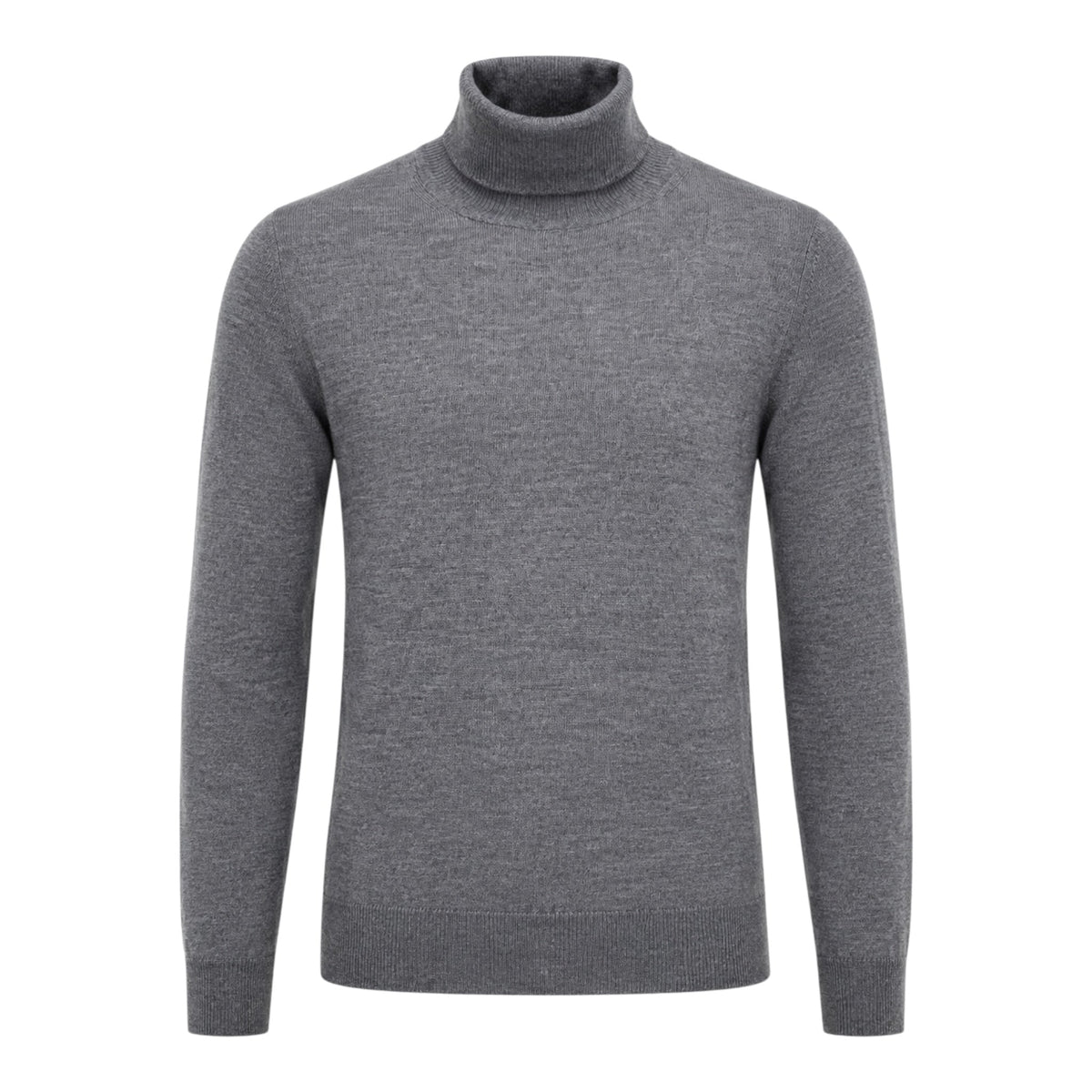 Extra-Fine Merino Wool Turtleneck - Mid Grey SWEATERSM