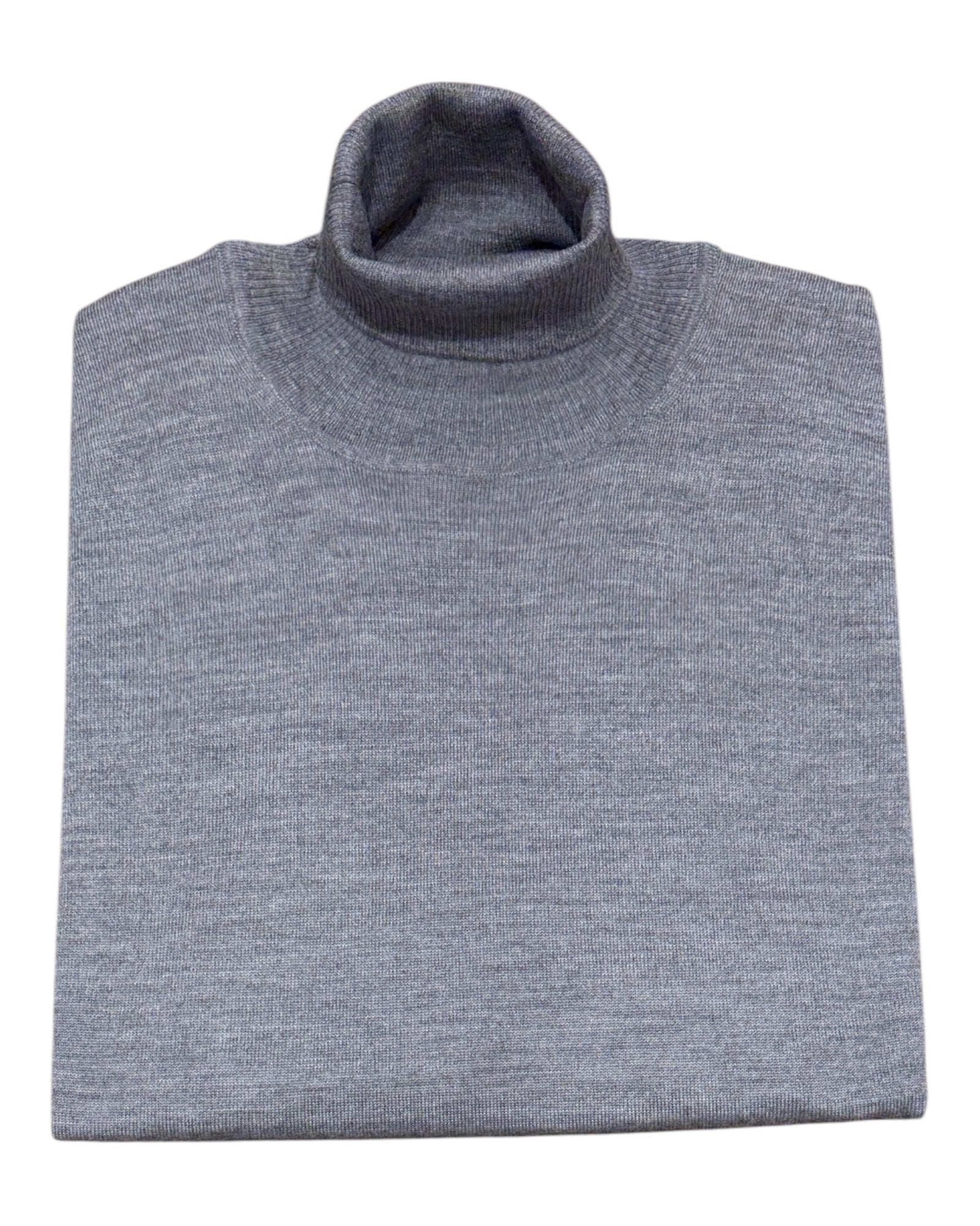 Extra - Fine Merino Wool Turtleneck - Mid Grey SWEATERSM