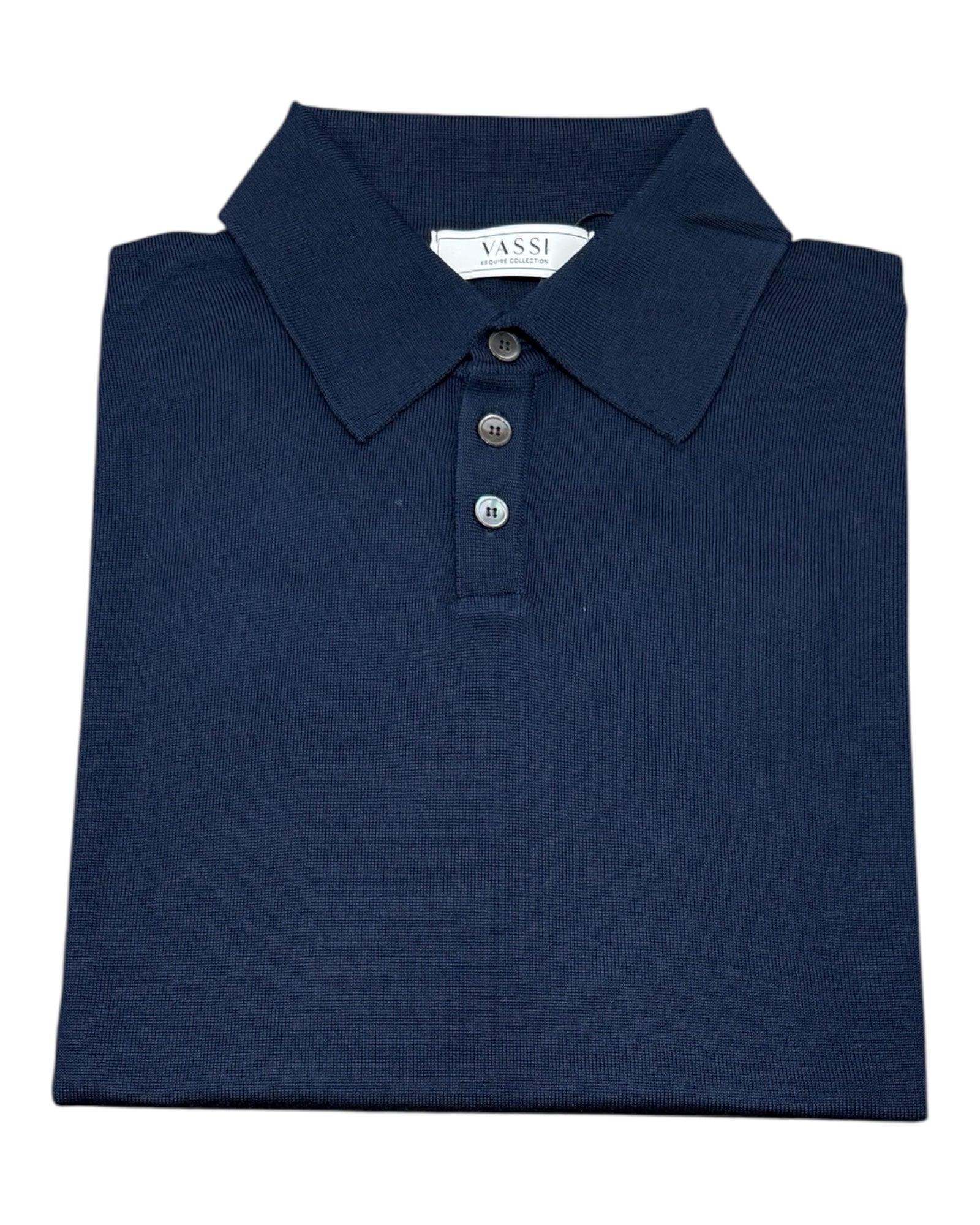 Extrafine Merino Wool Polo - Blue SWEATERSM