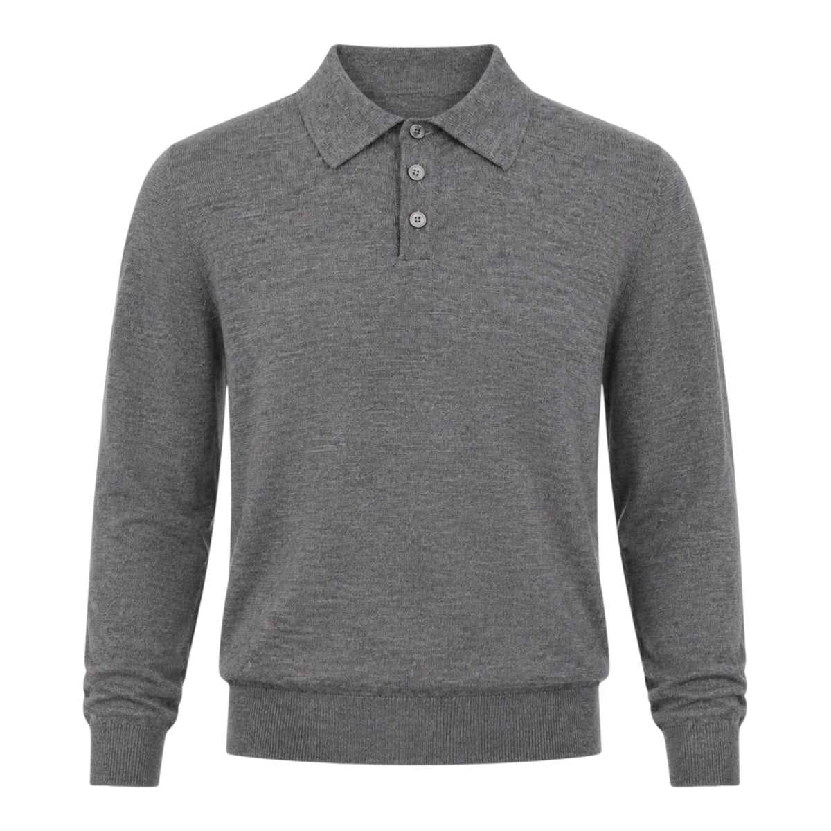Extrafine Merino Wool Polo - Grey SWEATERSM