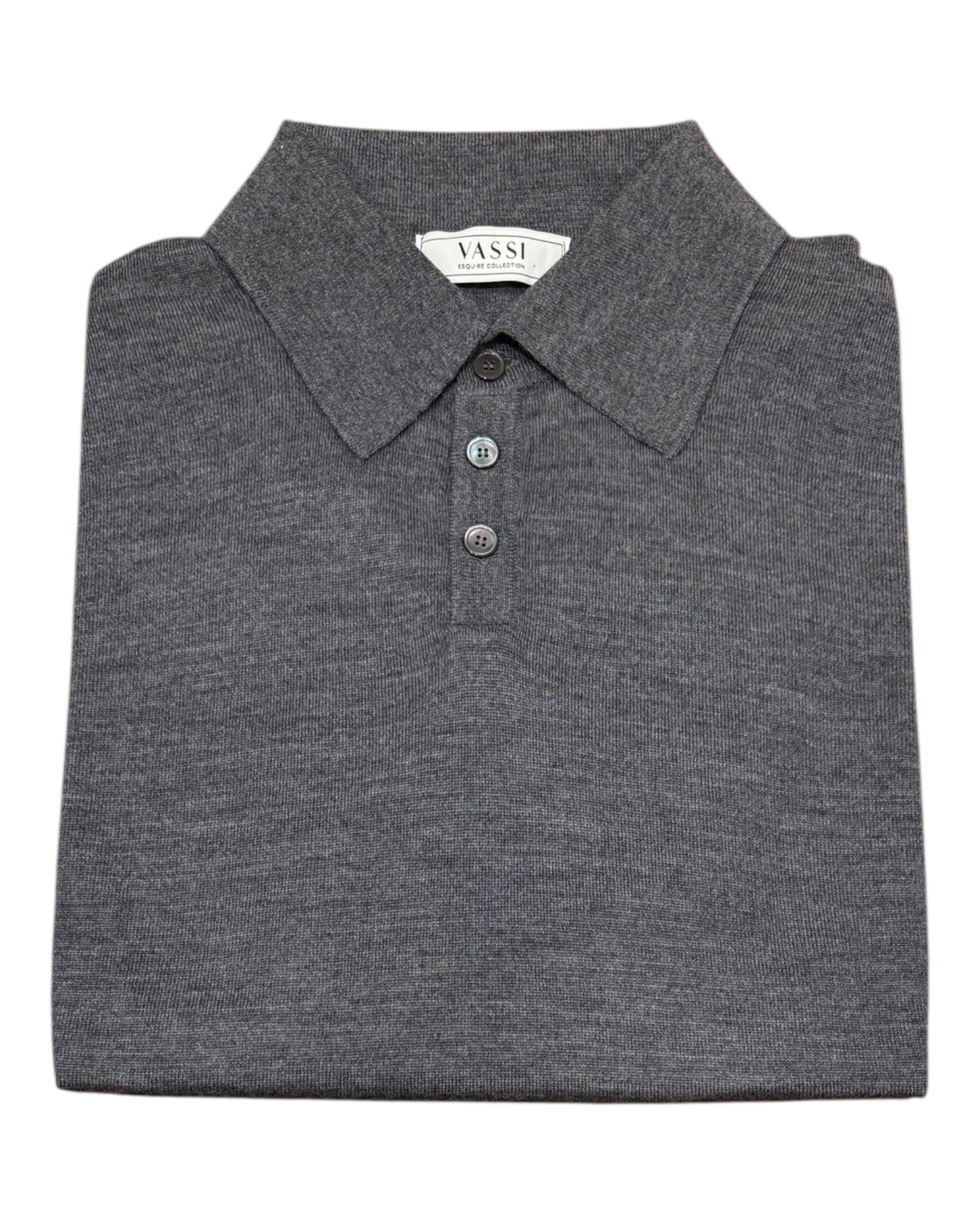 Extrafine Merino Wool Polo - Grey SWEATERSM