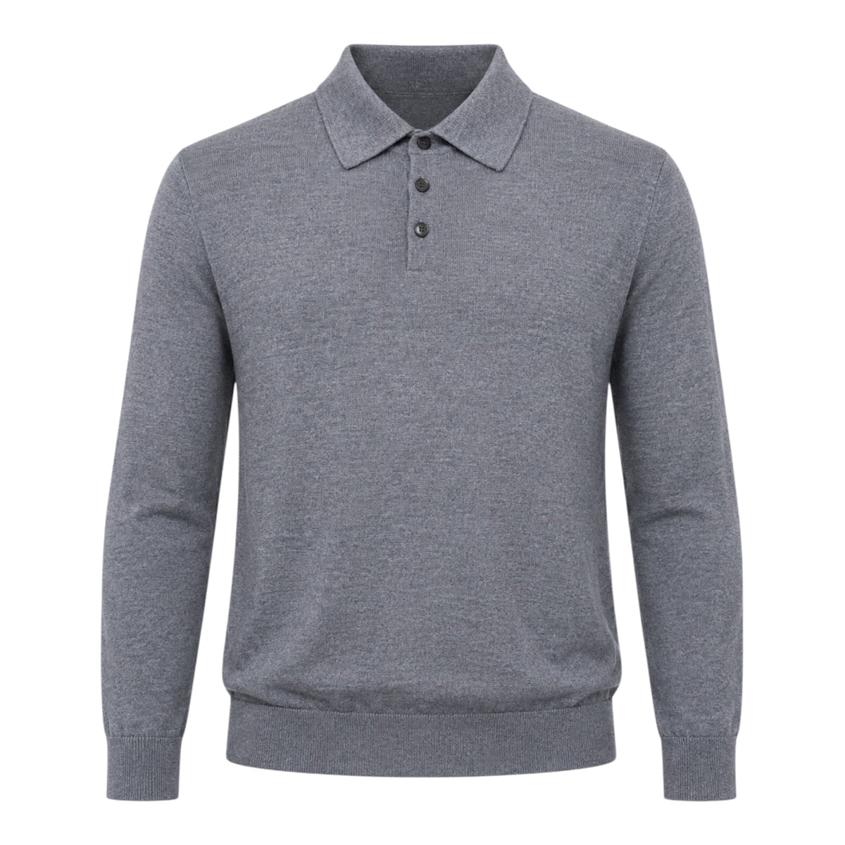 Extrafine Merino Wool Polo - Mid Grey SWEATERSM