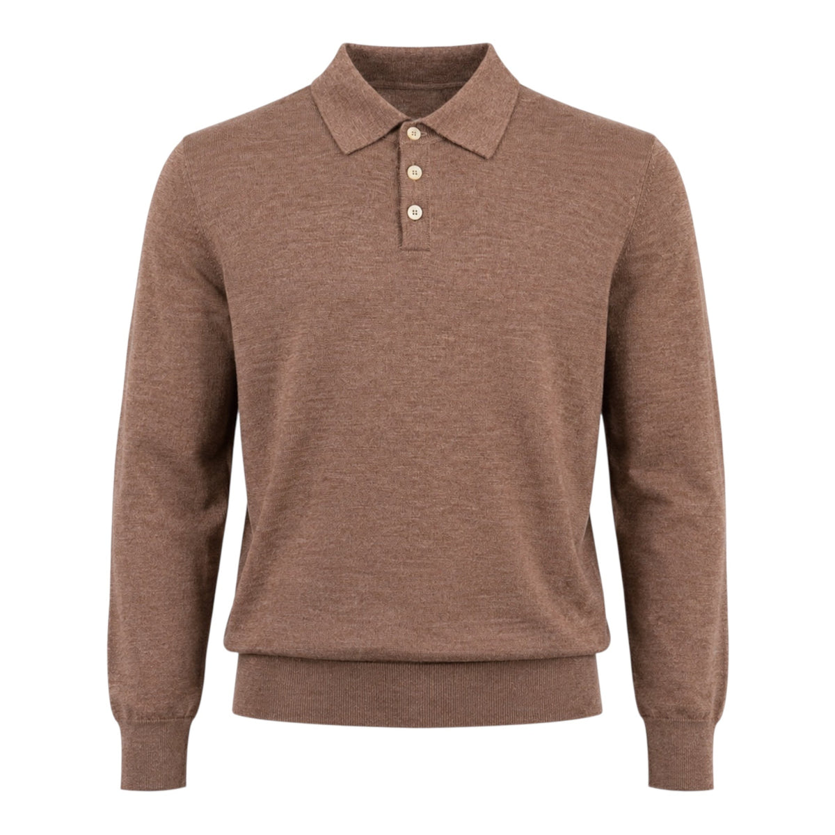 Extrafine Merino Wool Polo - Tobacco SWEATERSM