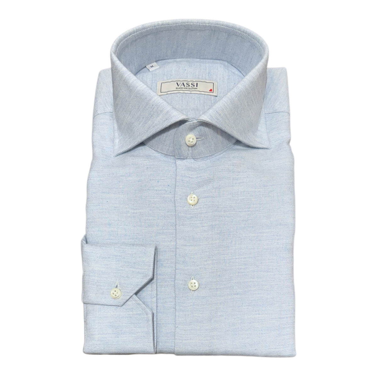 Fine Flannel Cotton Shirt - Blue SPORT SHIRTSM
