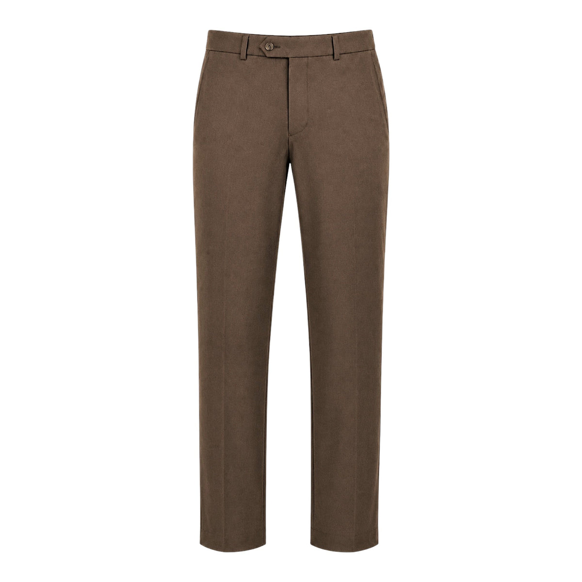 Flat Front Sartorial Cotton Trousers - Dark Chocolate CASUAL PANTS48 EU
