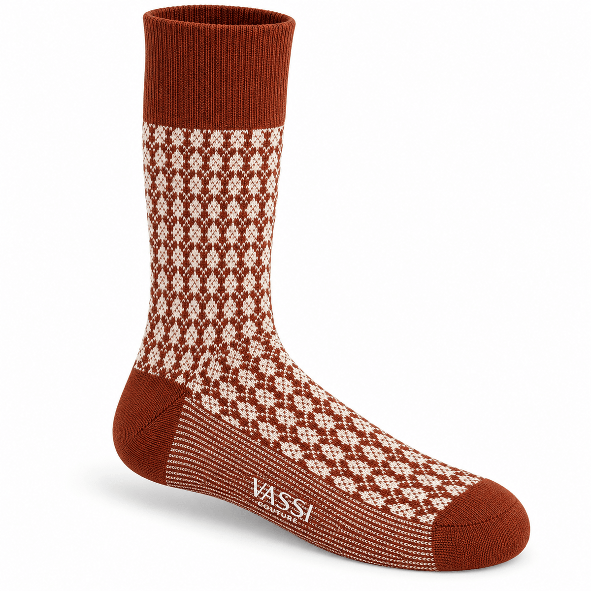 Geometric Vintage Merino Wool Socks SocksRust