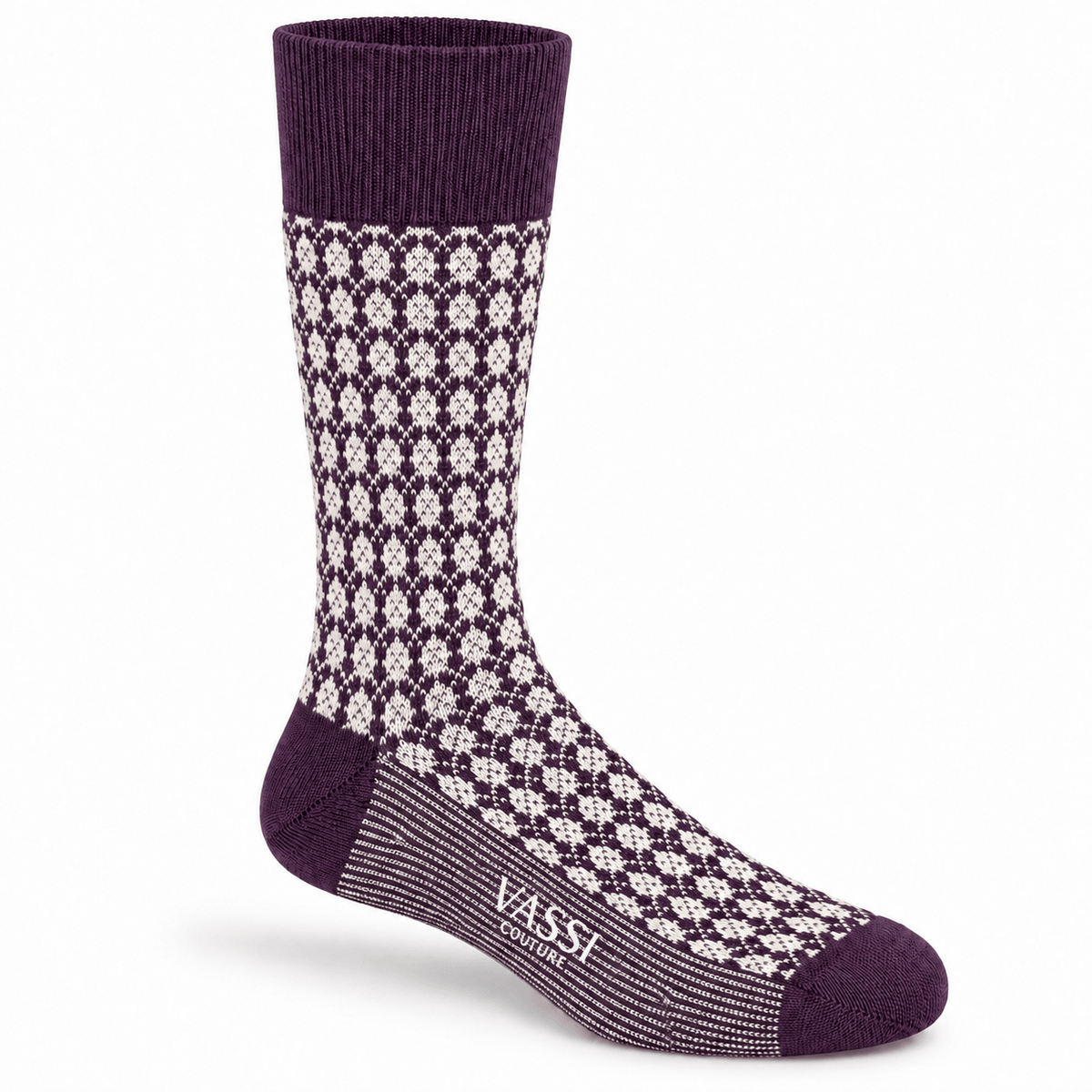Geometric Vintage Merino Wool Socks SocksDark Purple