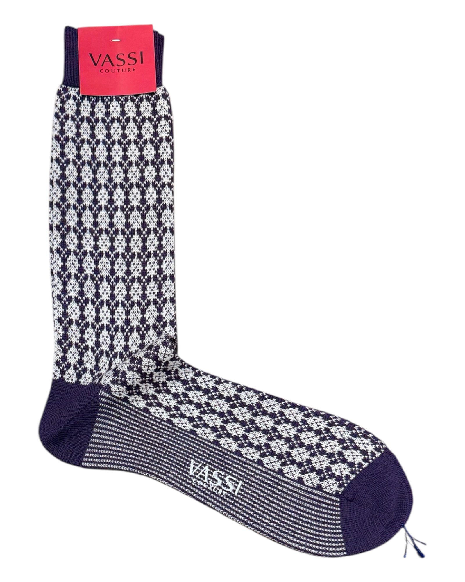 Geometric Vintage Merino Wool Socks SocksDark Purple