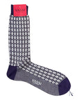 Geometric Vintage Merino Wool Socks SocksDark Purple