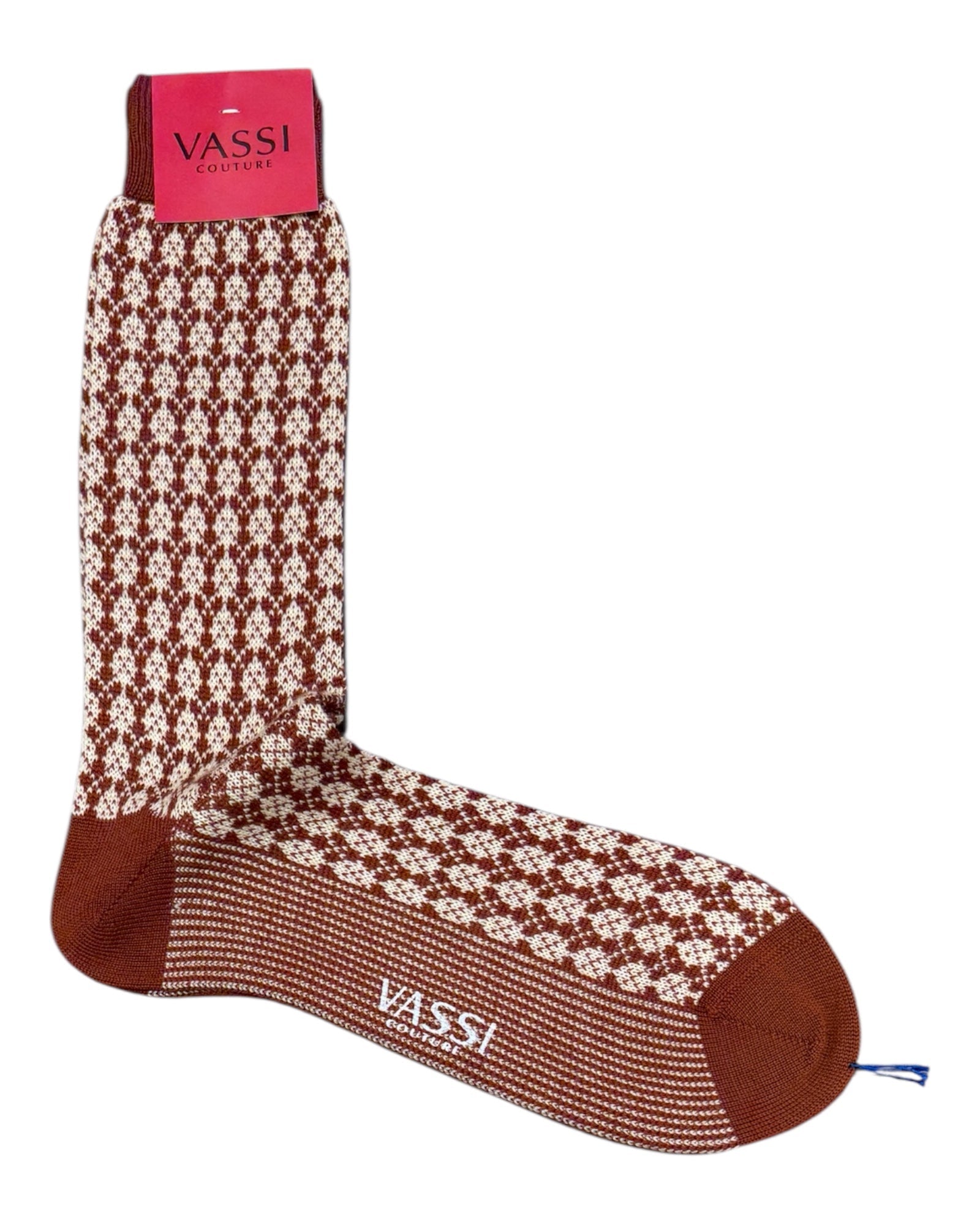 Geometric Vintage Merino Wool Socks SocksRust