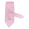 Geometric Woven Seven Fold Silk Tie - Pink TIES