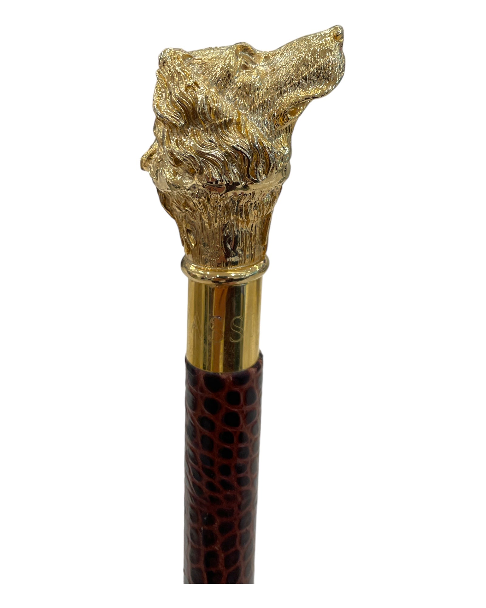 Golden Pointer Long Shoehorn - Brown Leather with Brown Stitches SHOEHORN