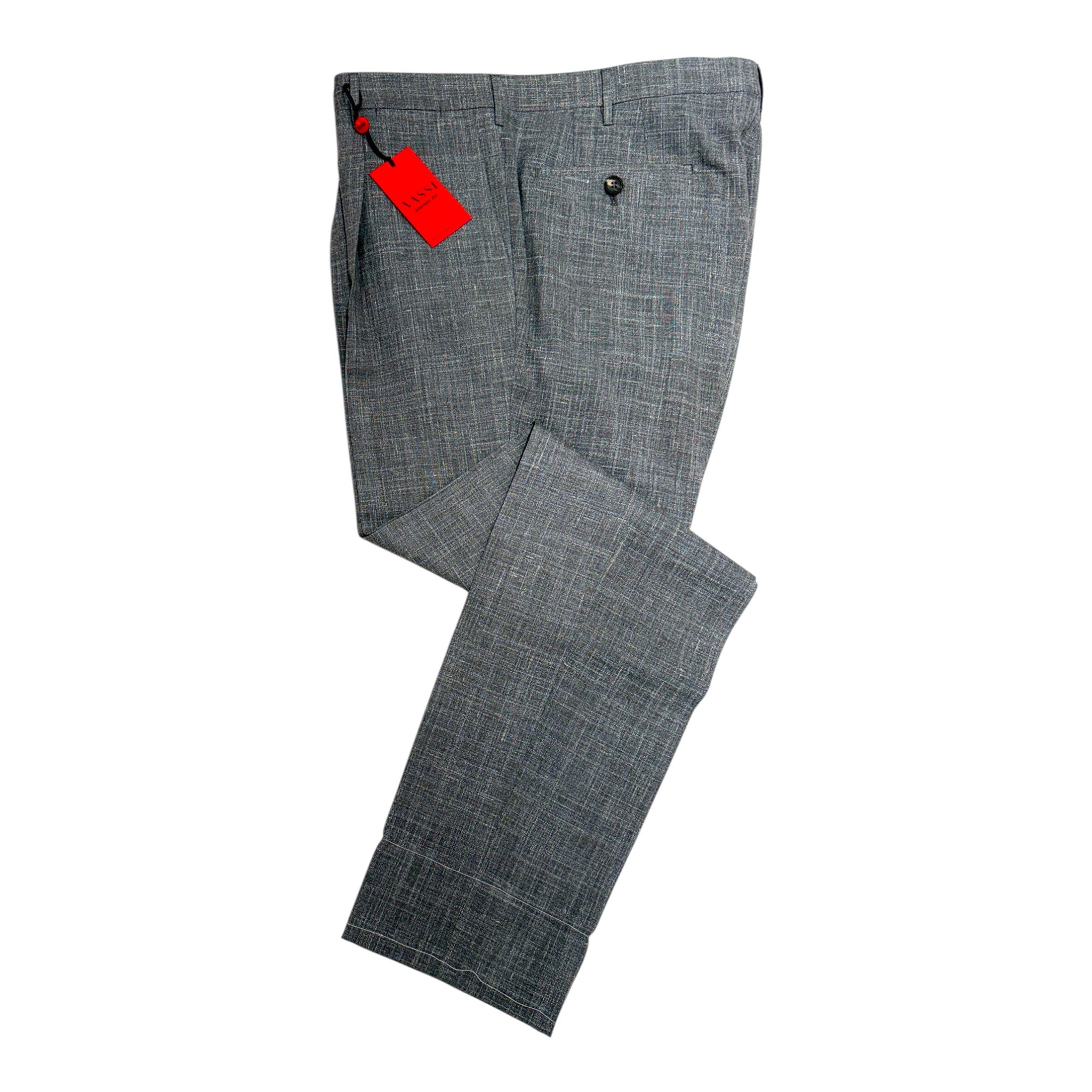 Grey One Pleated Sartorial Trousers - Loro Piana Wool,Silk & Linen DRESS PANTS50 EU