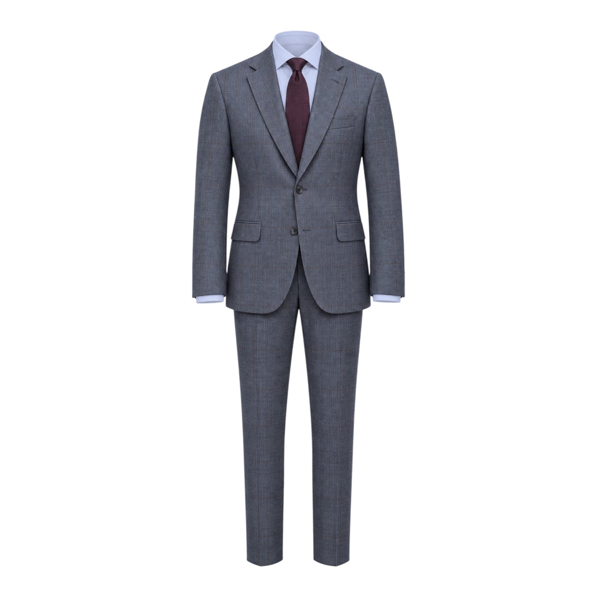 Grey Prince of Wales Suit with Rust Highlights - Super 130's SUITS40R