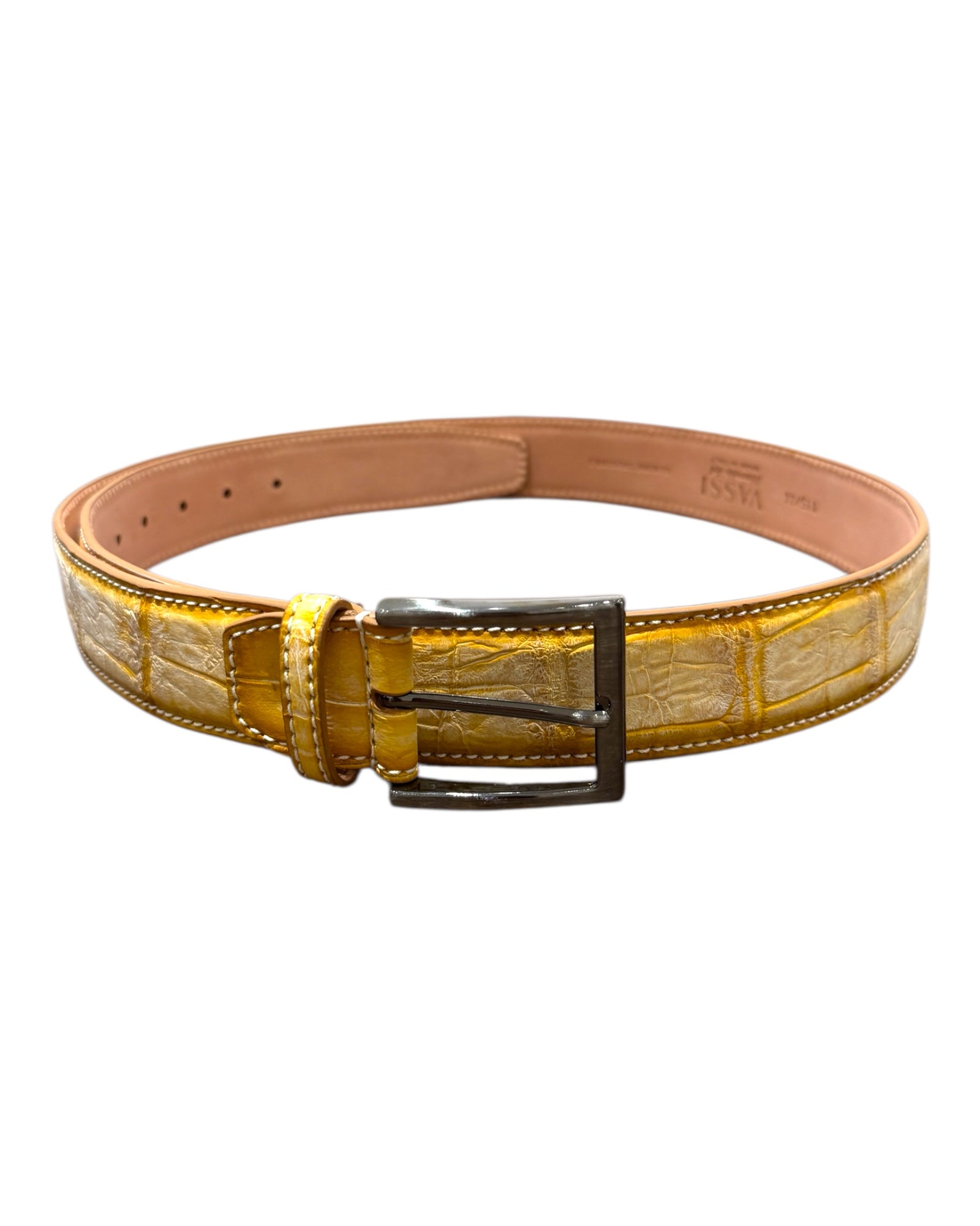 Hand Painted Alligator Belt - Yellow BELTS44