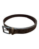 Hand-woven full-grain leather belt, lined with premium calfskin- Brown BELTS46