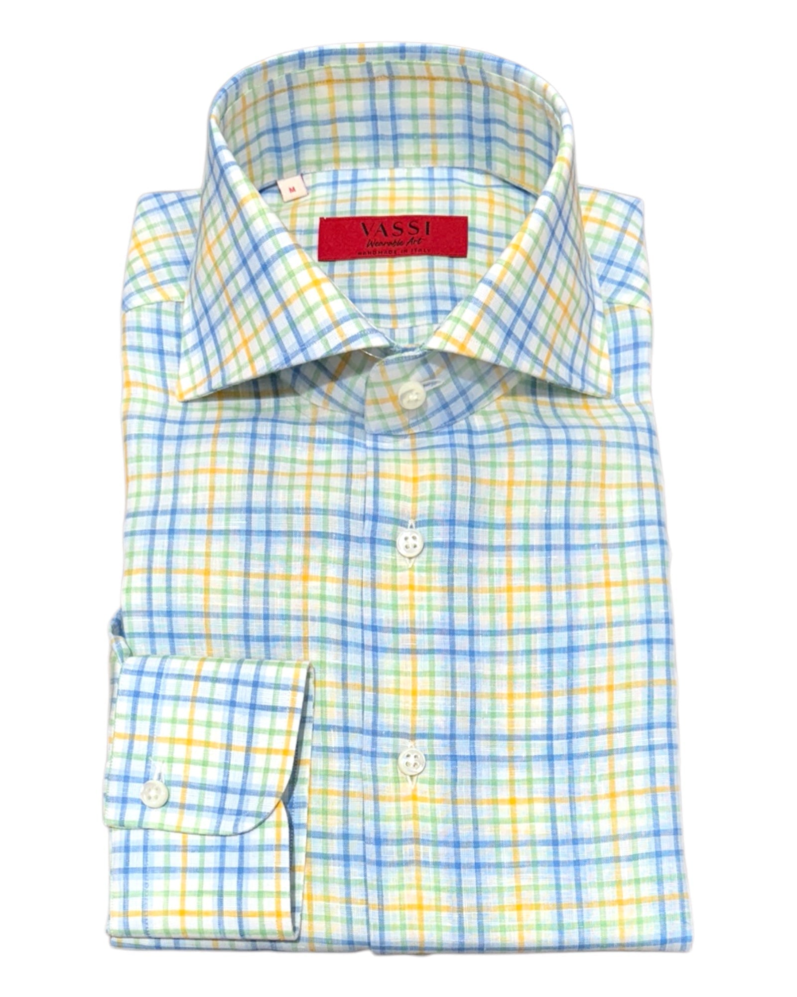 Handmade Multicolour Check Linen Shirt - Alumo SPORT SHIRTSM