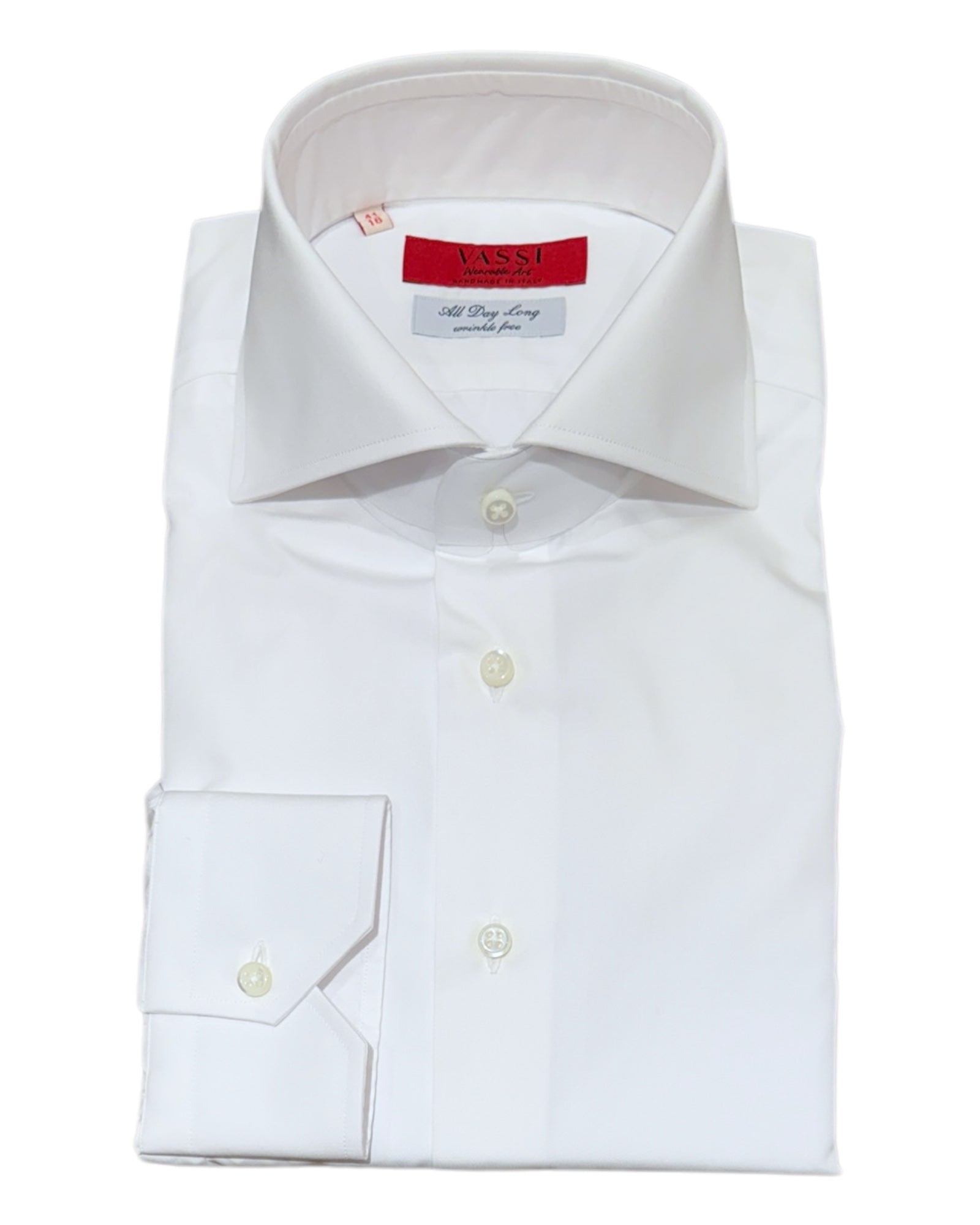 Handmade Wrinkle Free Cotton Dress Shirt - White DRESS SHIRTS41 EU