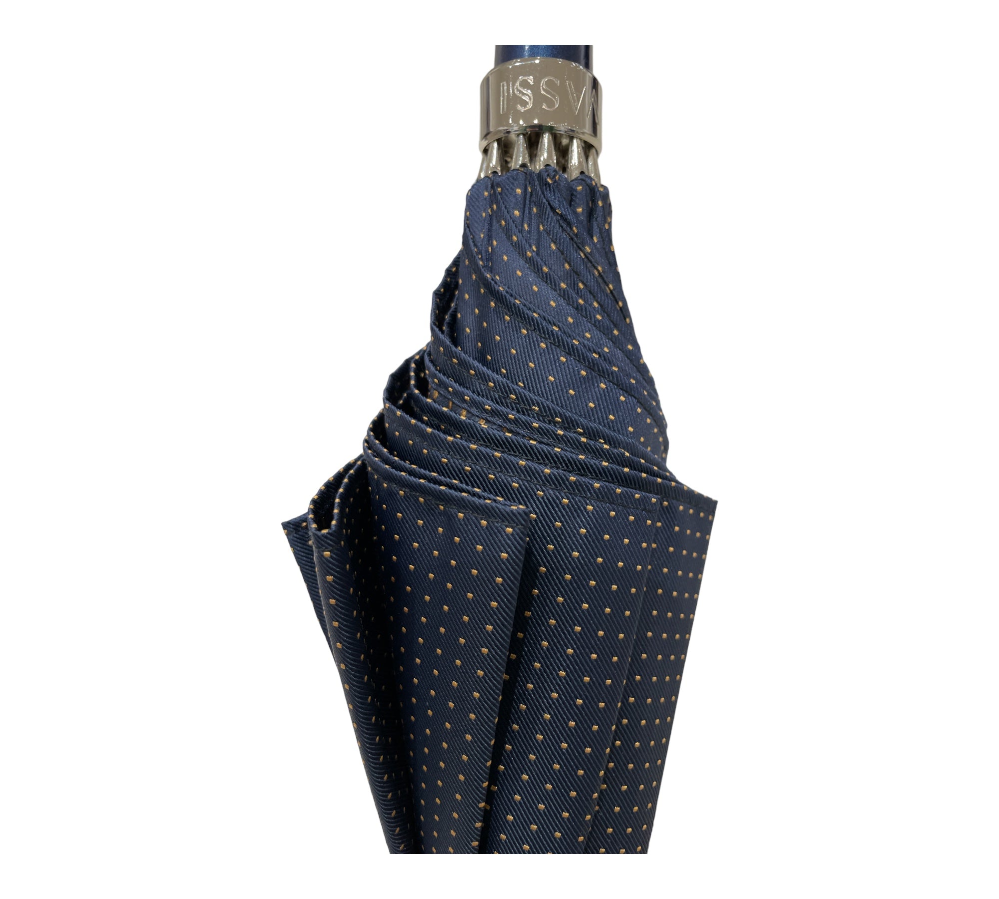 Silver Knot Long Umbrella - Navy, Gold Dots UMBRELLA