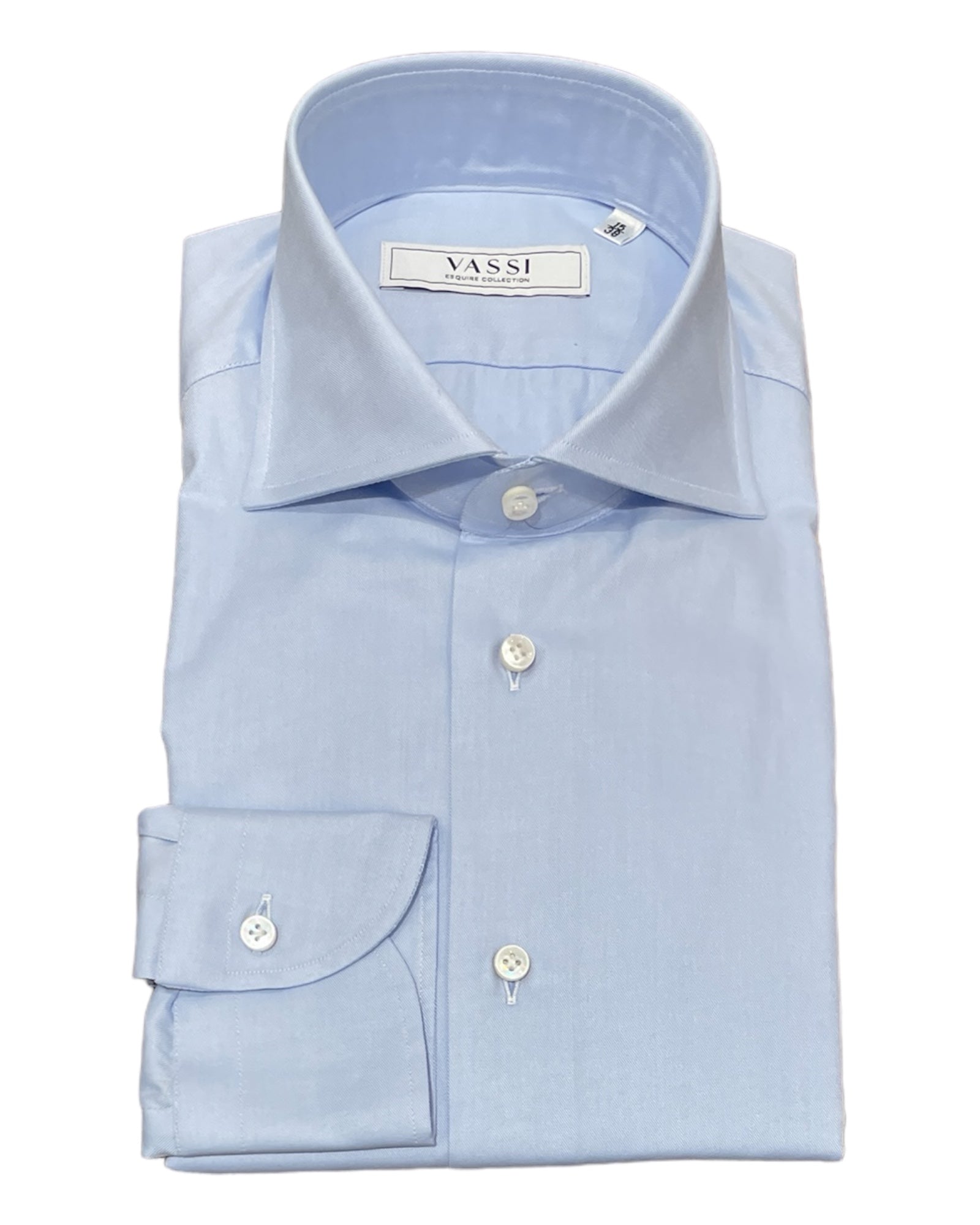 Light Blue Non Iron Cotton Dress Shirt DRESS SHIRTS38 EU