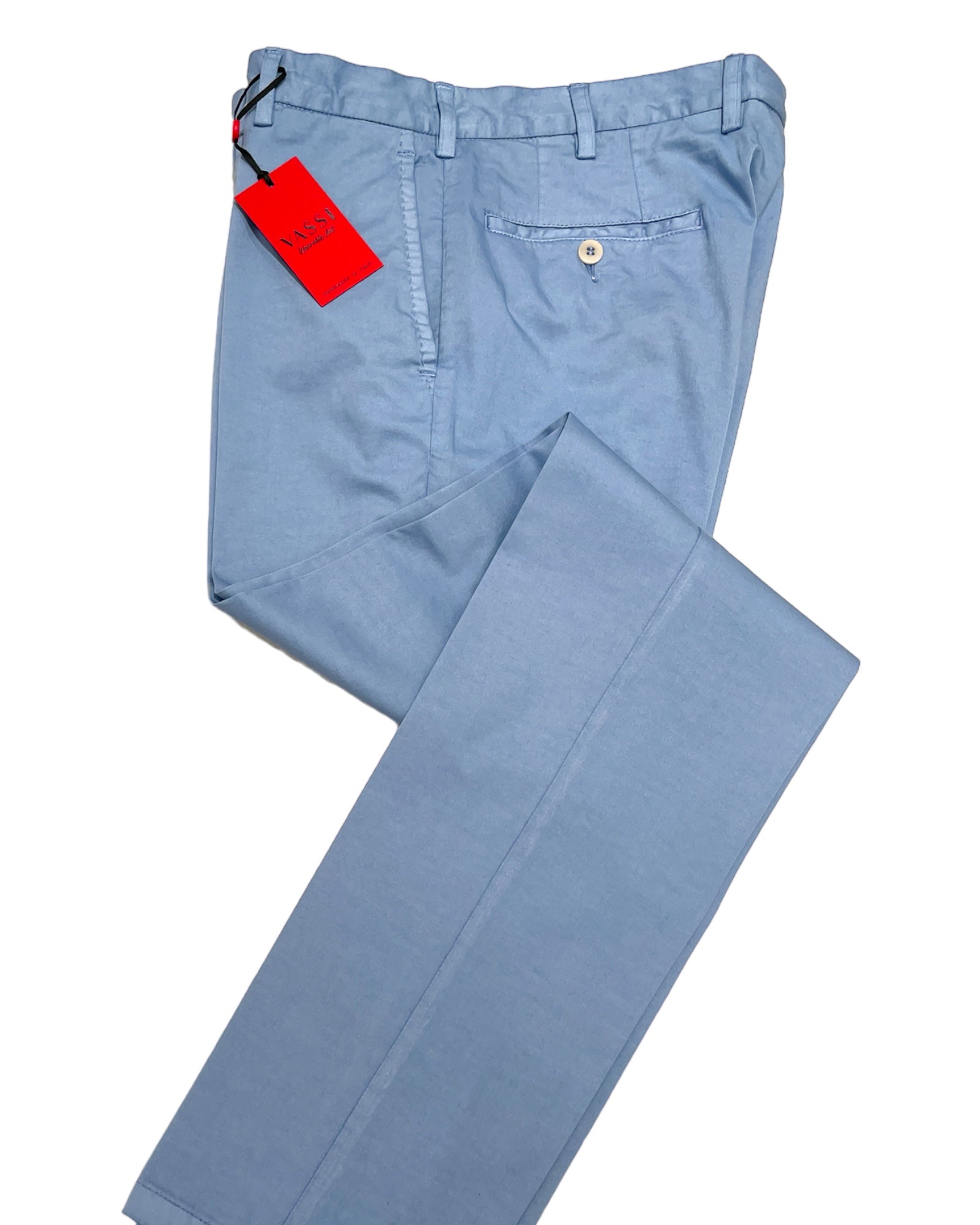 Light Blue Silk & Cotton Stretch Chino CASUAL PANTS48 EU