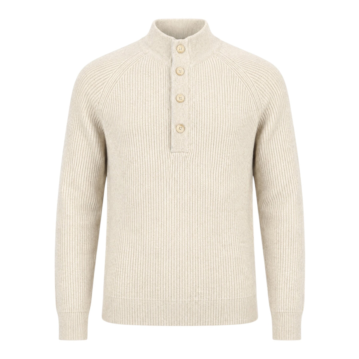 Light Natural Cashmere Quarter Button up Sweater SWEATERS50 EU