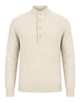 Light Natural Cashmere Quarter Button up Sweater SWEATERS50 EU