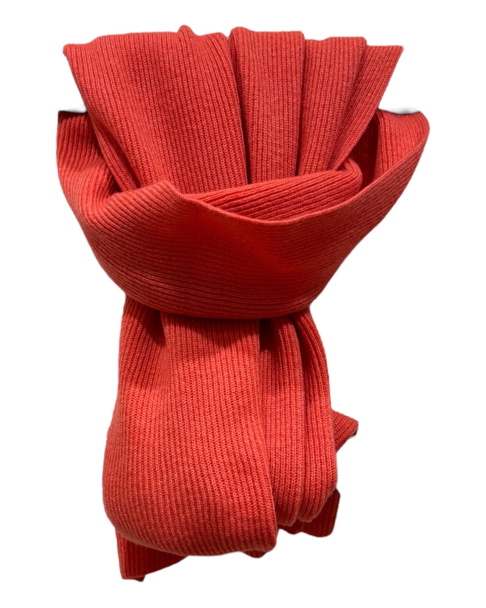 Luxurious Ribbed Cashmere Scarf - Australian Coral SCARVES
