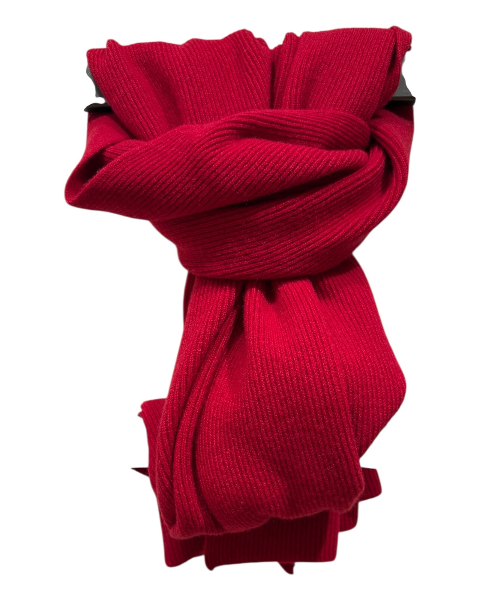 Luxurious Ribbed Cashmere Scarf - Cardinal SCARVES