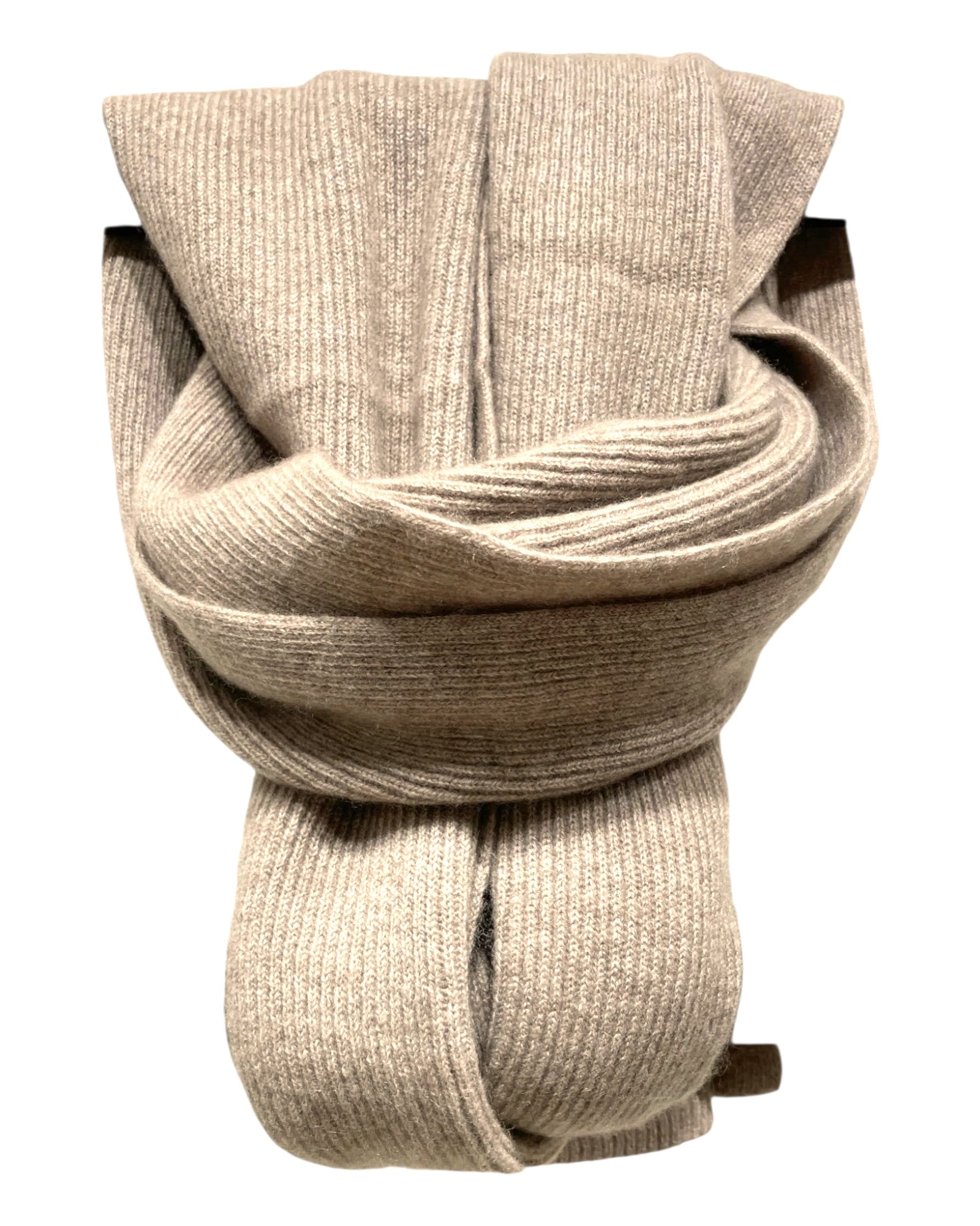 Luxurious Ribbed Cashmere Scarf - Dark Medium Dyed SCARVES