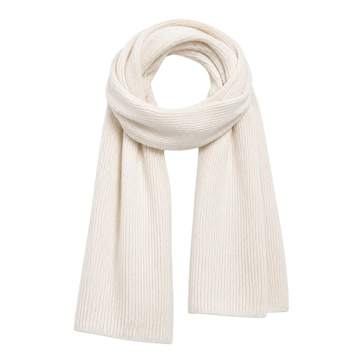 Luxurious Ribbed Cashmere Scarf -Ice White SCARVES