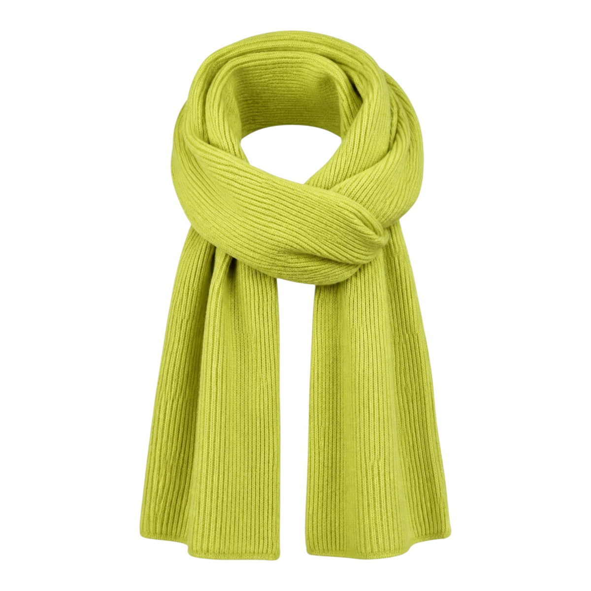 Luxurious Ribbed Cashmere Scarf - Lime SCARVES
