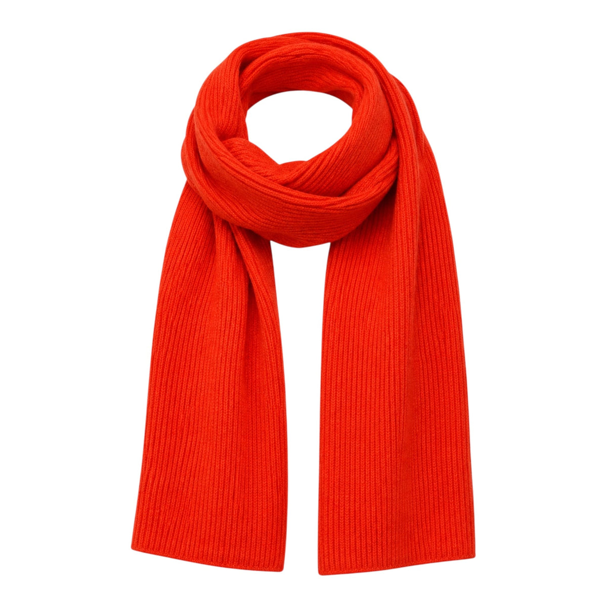 Luxurious Ribbed Cashmere Scarf -Lipstick SCARVES