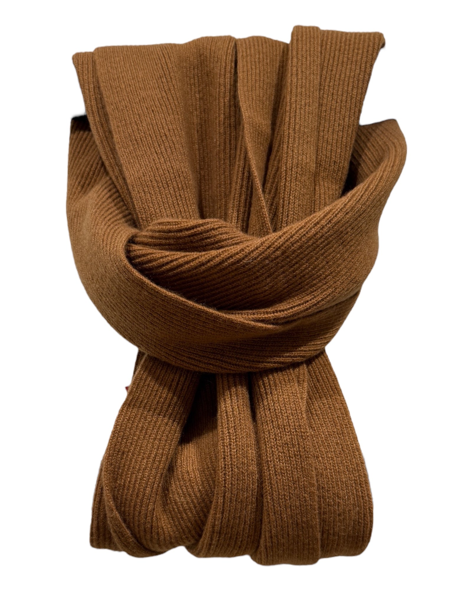 Luxurious Ribbed Cashmere Scarf - March Brown SCARVES